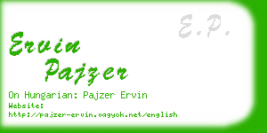 ervin pajzer business card